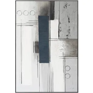Palette Linear Landscape Hand Painted Framed Diptych