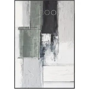 Palette Linear Landscape Hand Painted Framed Diptych