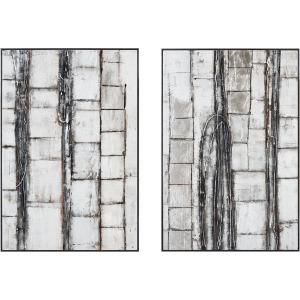 Palette Nature Canvas Hand Painted Framed Diptych