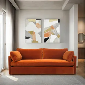 Palette Pastel Patchwork 1 Hand Painted Framed Diptych