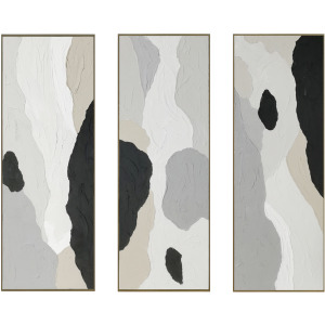 Palette Ripped Reflections Hand Painted Framed Triptych