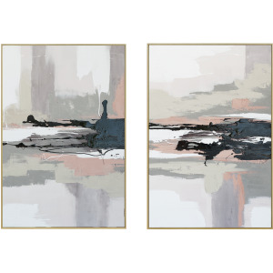 Palette Vistas Unknown Hand Painted Framed Diptych