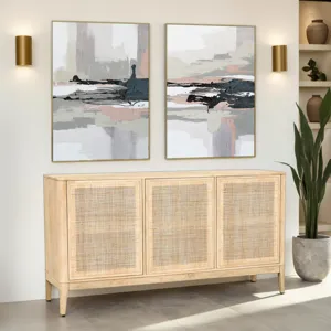 Palette Vistas Unknown Hand Painted Framed Diptych