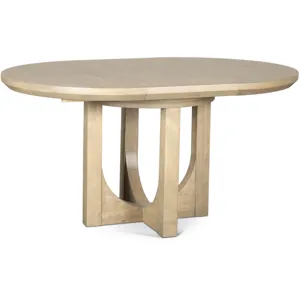 Grassroots Mission 42-60" Round Extension Dining Table in Gray Birch
