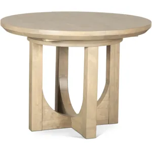 Grassroots Mission 42-60" Round Extension Dining Table in Gray Birch