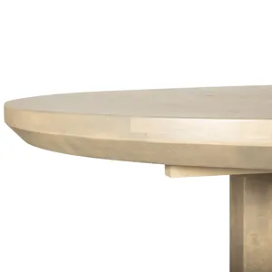 Grassroots Mission 42-60" Round Extension Dining Table in Gray Birch