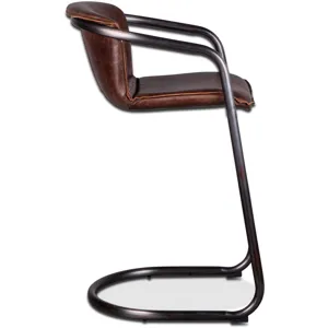 Portofino 22" Bar Chair in Berham Chestnut Leather