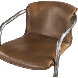 Portofino 22" Bar Chair in Berham Chestnut Leather