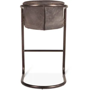 Portofino 22" Bar Chair in Antique Ebony Leather