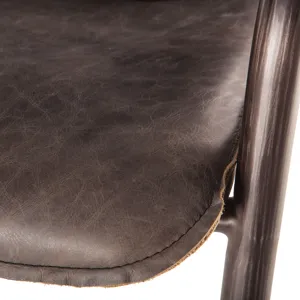 Portofino 22" Bar Chair in Antique Ebony Leather