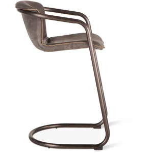 Portofino 22" Bar Chair in Antique Ebony Leather
