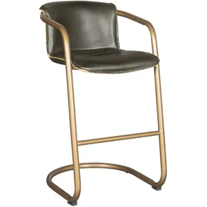 Portofino 22" Bar Chair in Emerald Green Leather