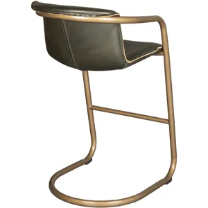 Portofino 22" Bar Chair in Emerald Green Leather
