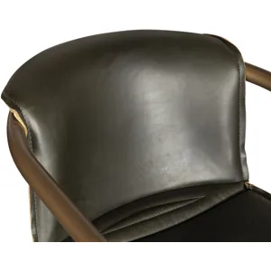 Portofino 22" Bar Chair in Emerald Green Leather