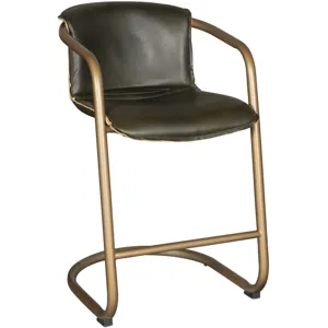 Portofino 22" Counter Chair in Emerald Green Leather