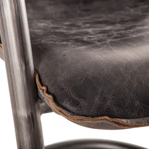 Portofino 22" Dining Chair in Antique Ebony Leather