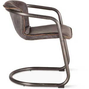 Portofino 22" Dining Chair in Antique Ebony Leather