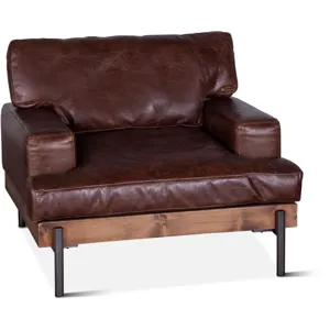 Portofino Industrial 41" Accent Chair in Geisha Brown Leather