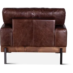 Portofino Industrial 41" Accent Chair in Geisha Brown Leather