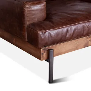 Portofino Industrial 41" Accent Chair in Geisha Brown Leather