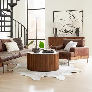 Portofino Industrial 41" Accent Chair in Geisha Brown Leather