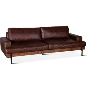 Portofino Industrial 94" Sofa in Geisha Brown Leather