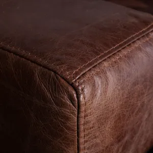 Portofino Industrial 94" Sofa in Geisha Brown Leather