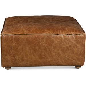 Portofino Loft Sectional Ottoman in Cocoa Brown Leather