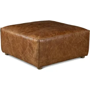 Portofino Loft Sectional Ottoman in Cocoa Brown Leather