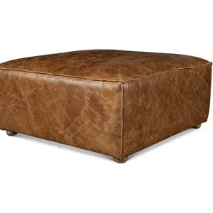 Portofino Loft Sectional Ottoman in Cocoa Brown Leather