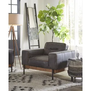 Portofino Modern 42" Accent Chair in Antique Ebony Leather