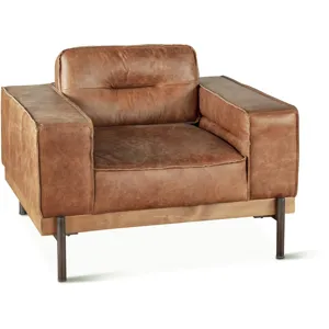 Portofino Modern 42" Accent Chair in Cocoa Brown Leather