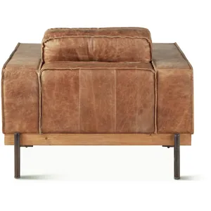 Portofino Modern 42" Accent Chair in Cocoa Brown Leather