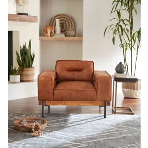 Portofino Modern 42" Accent Chair in Cocoa Brown Leather