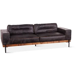 Portofino Modern 95" Sofa in Antique Ebony Leather