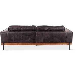Portofino Modern 95" Sofa in Antique Ebony Leather