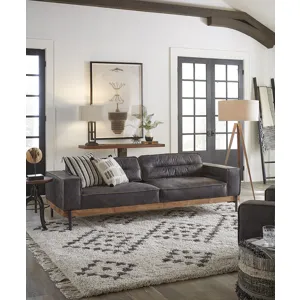 Portofino Modern 95" Sofa in Antique Ebony Leather