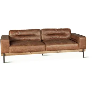 Portofino Modern 95" Sofa in Cocoa Brown Leather