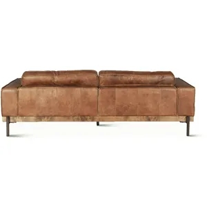 Portofino Modern 95" Sofa in Cocoa Brown Leather