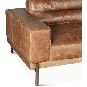Portofino Modern 95" Sofa in Cocoa Brown Leather