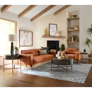 Portofino Modern 95" Sofa in Cocoa Brown Leather