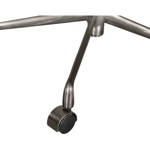Portofino Swivel Office Chair in Antique Ebony Leather and Antique Zinc