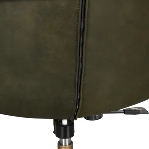Portofino Swivel Office Chair in Emerald Green Leather and Antique Gold
