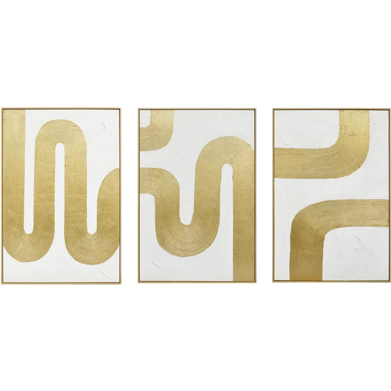 Palette Bold Bands Hand Painted Framed Triptych