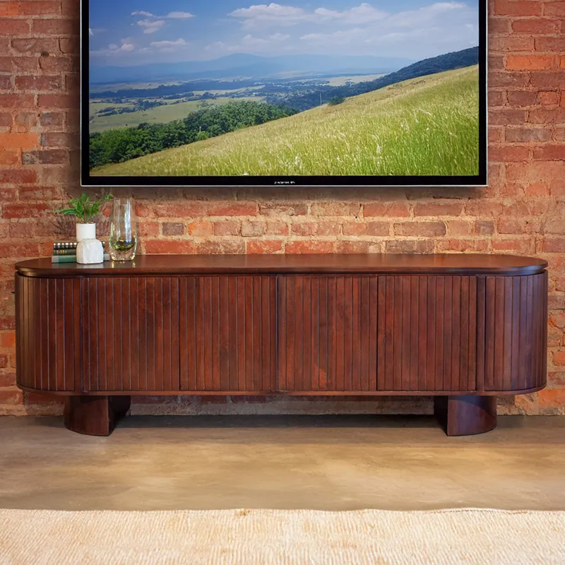 Athena 79" Media Cabinet in Aged Mahogany
