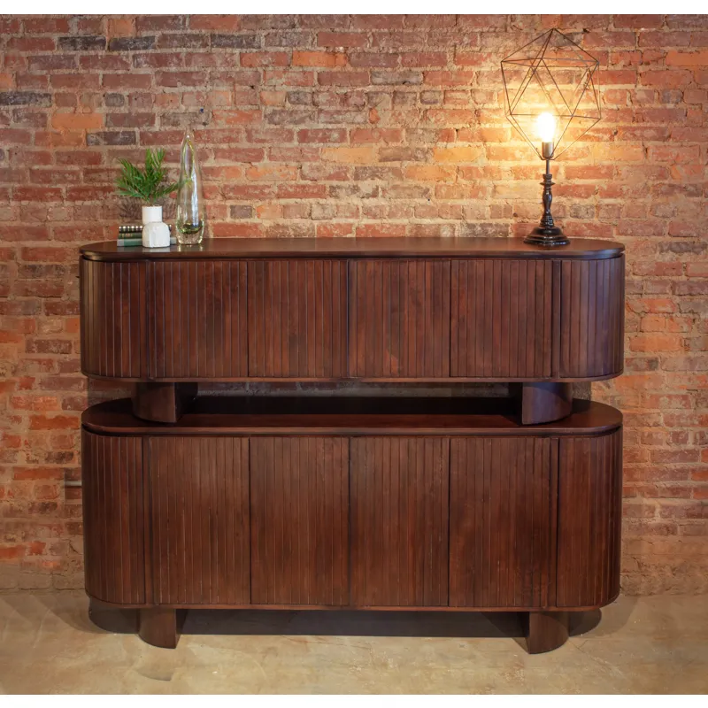 Athena 79" Media Cabinet in Aged Mahogany