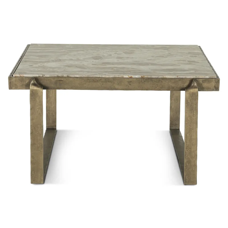 Argos 32" Coffee Table with Marble and Antique Brass