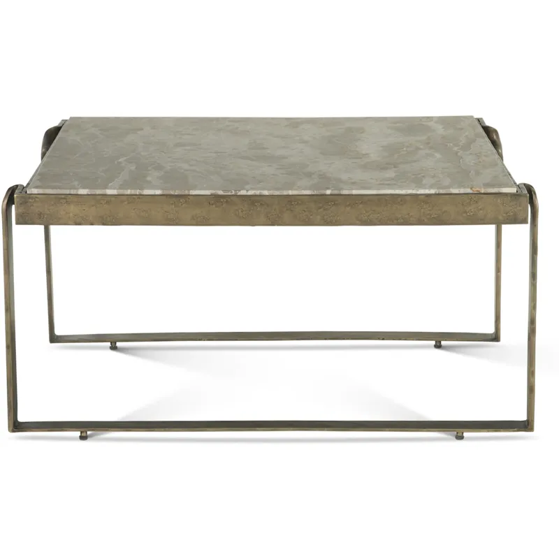 Argos 32" Coffee Table with Marble and Antique Brass