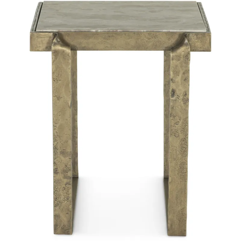 Argos 20" Side Table with Marble and Antique Brass