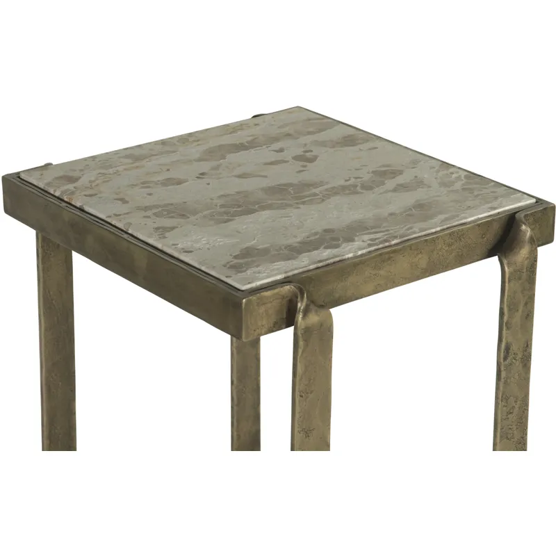 Argos 20" Side Table with Marble and Antique Brass